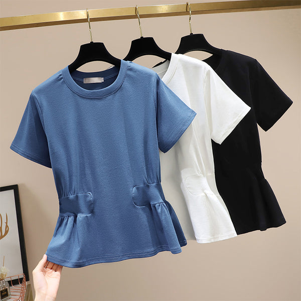 Plus Size Peplum Waist Cinch Blouse