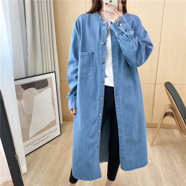 Plus Size Denim Tunic Jacket