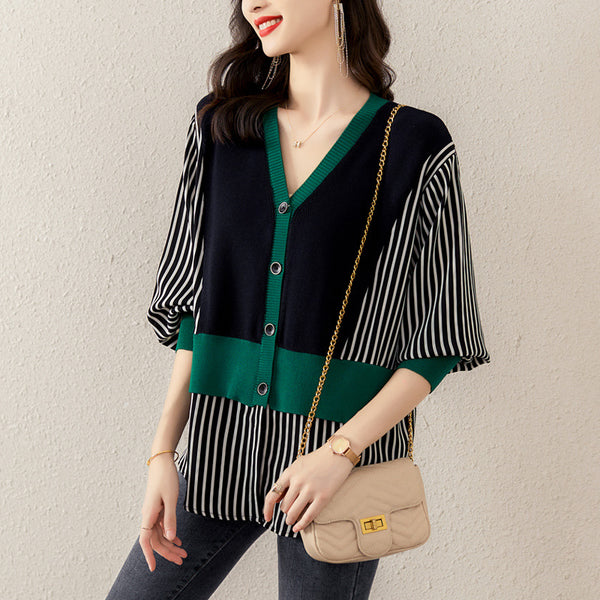 Plus Size Stripe Blouse