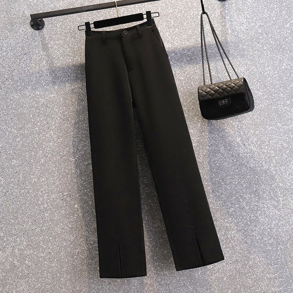 Plus Size Korean Straight Leg Trouser Pants