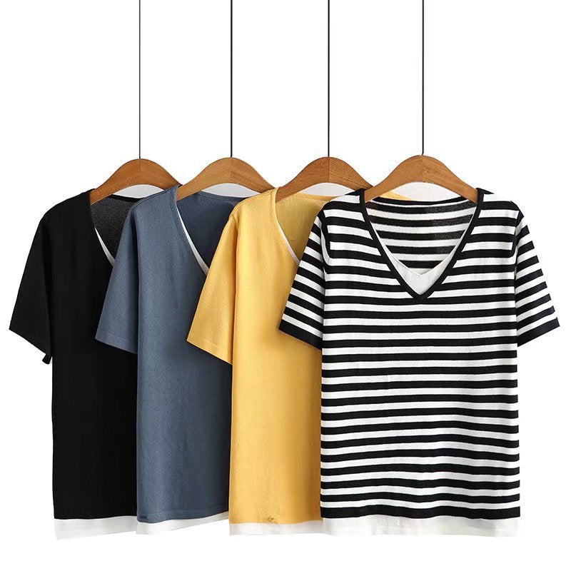 Plus Size Layer V Neck Blouse