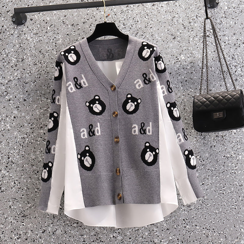 Plus Size Korean Bear Cardigan