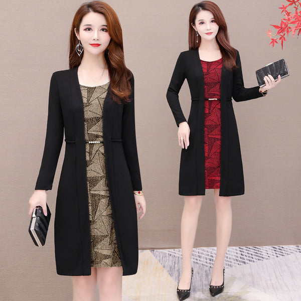 Plus Size Mock 2 Piece Dress