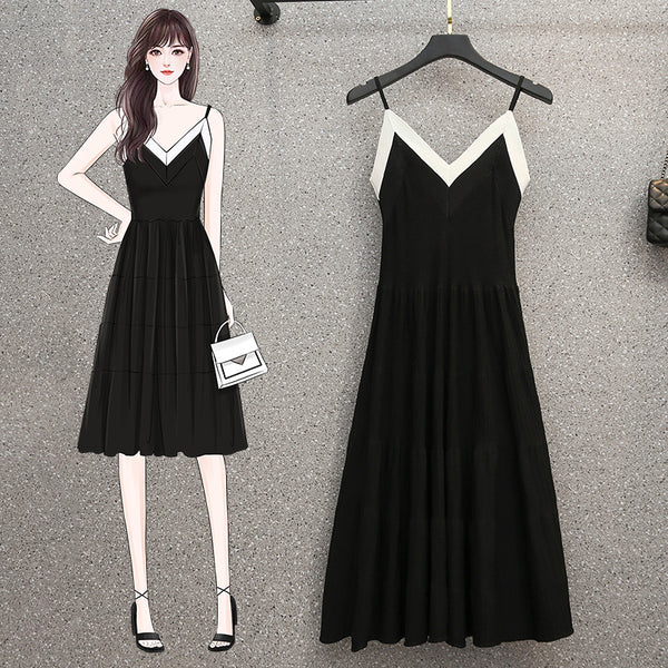 Plus Size Monochrome Midi Dress