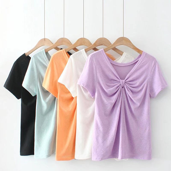 Plus Size Two Way Wear Bow T Shirt