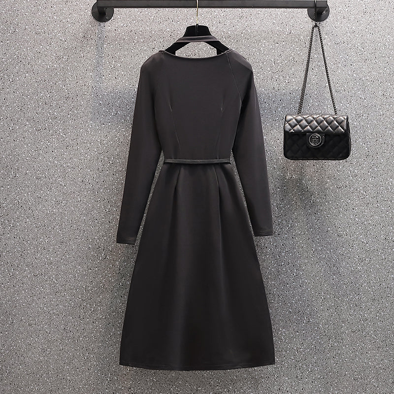 slim fit dress slacks Plus Size Korean Strappy Collar Fitted Dress – Pluspreorder
