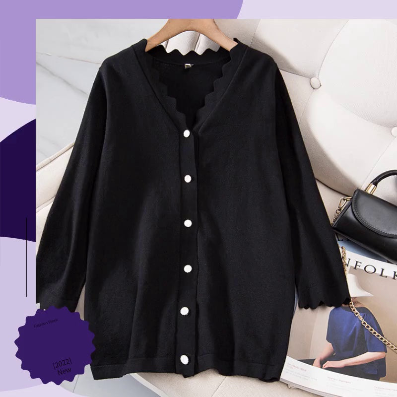 Plus Size Scallop Buttons Top – Pluspreorder