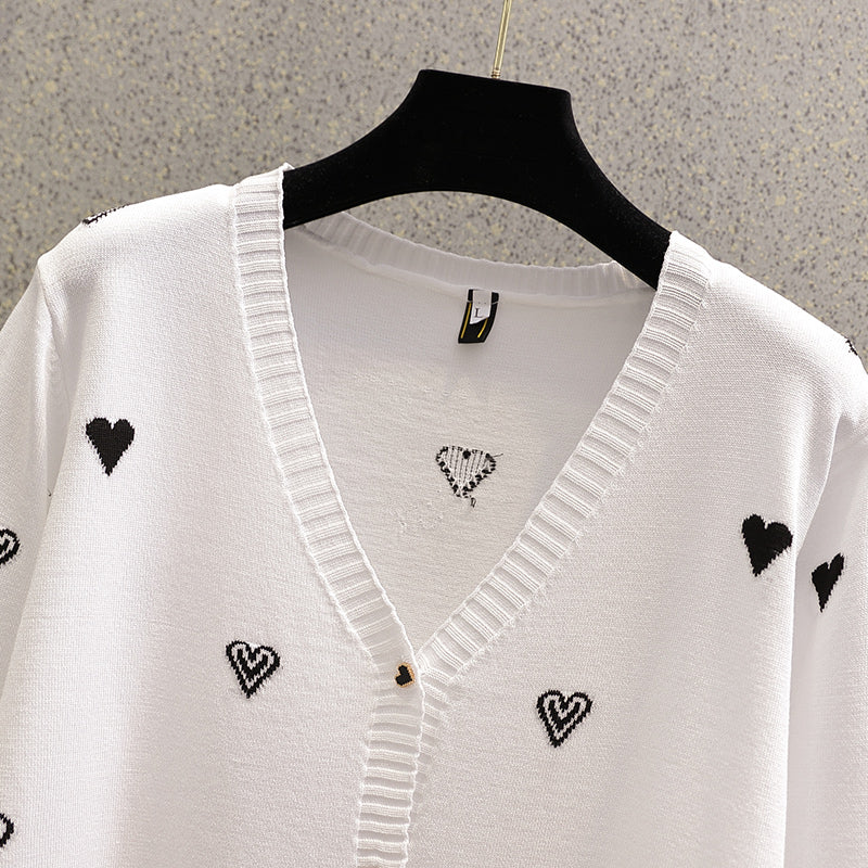 White on sale plus cardigan
