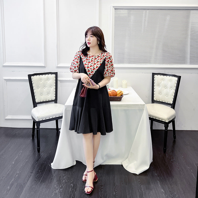 Korean black and outlet white dress