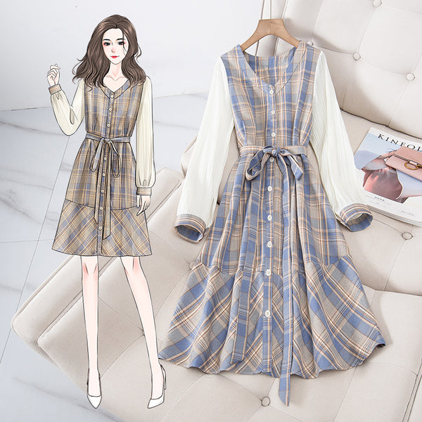 Plus Size Checked Colourblock Shirt