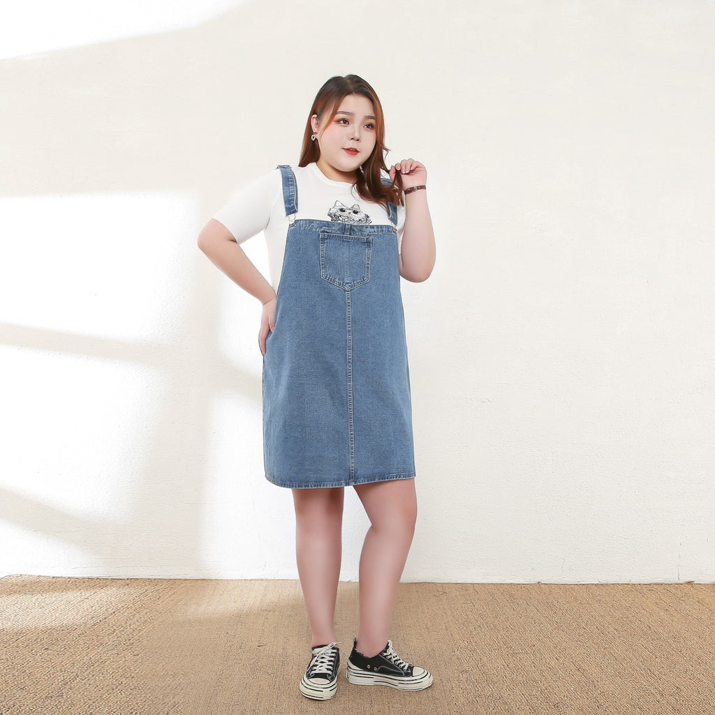 Mila Plus Size Denim Overalls Pluspreorder