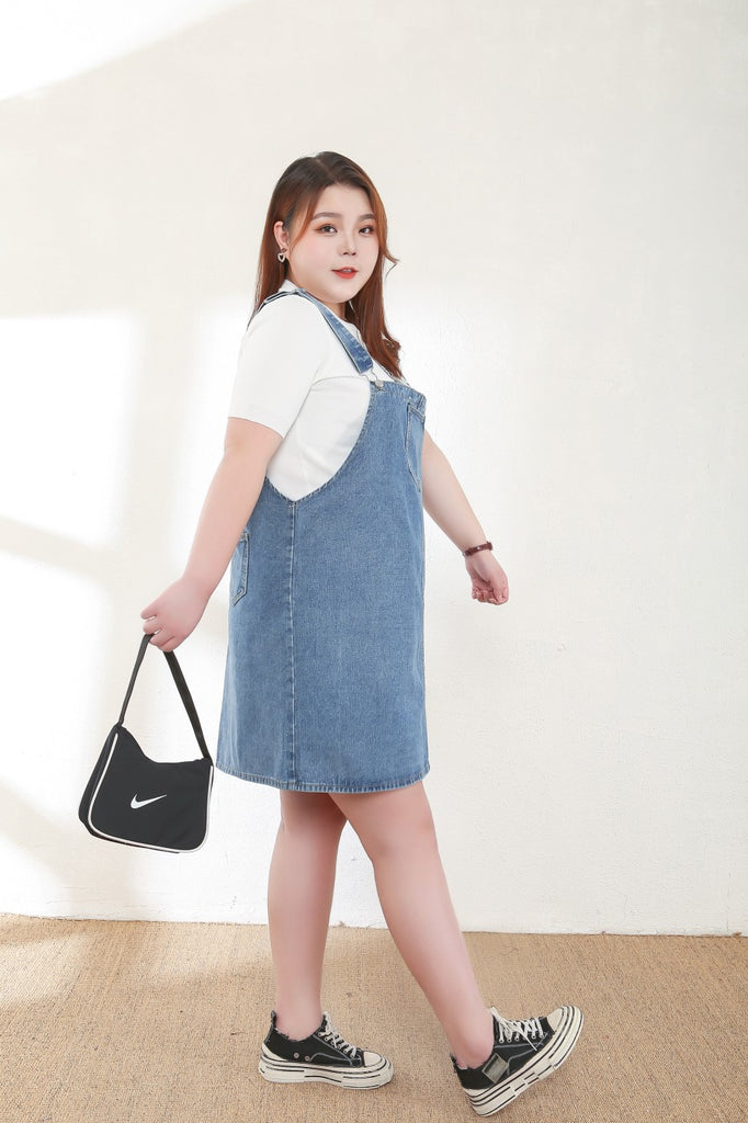 Mila Plus Size Denim Overalls Pluspreorder