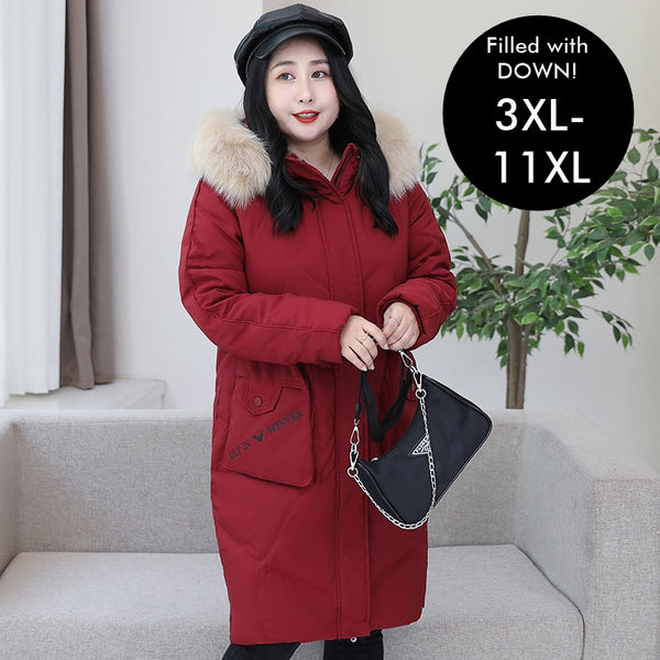 Plus Size Down Long Winter Jacket