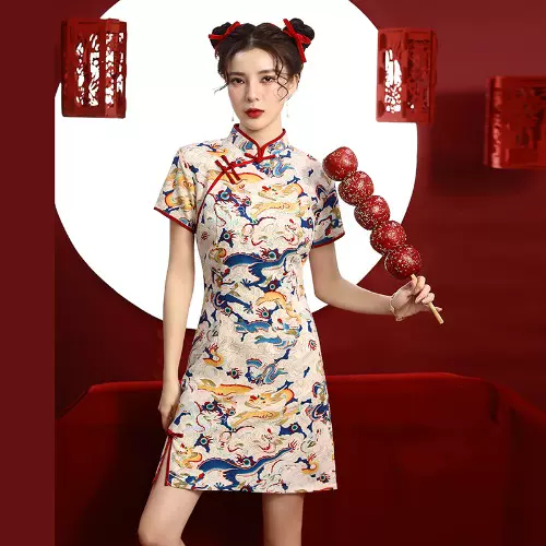 Plus Size Dragon Qipao Dress