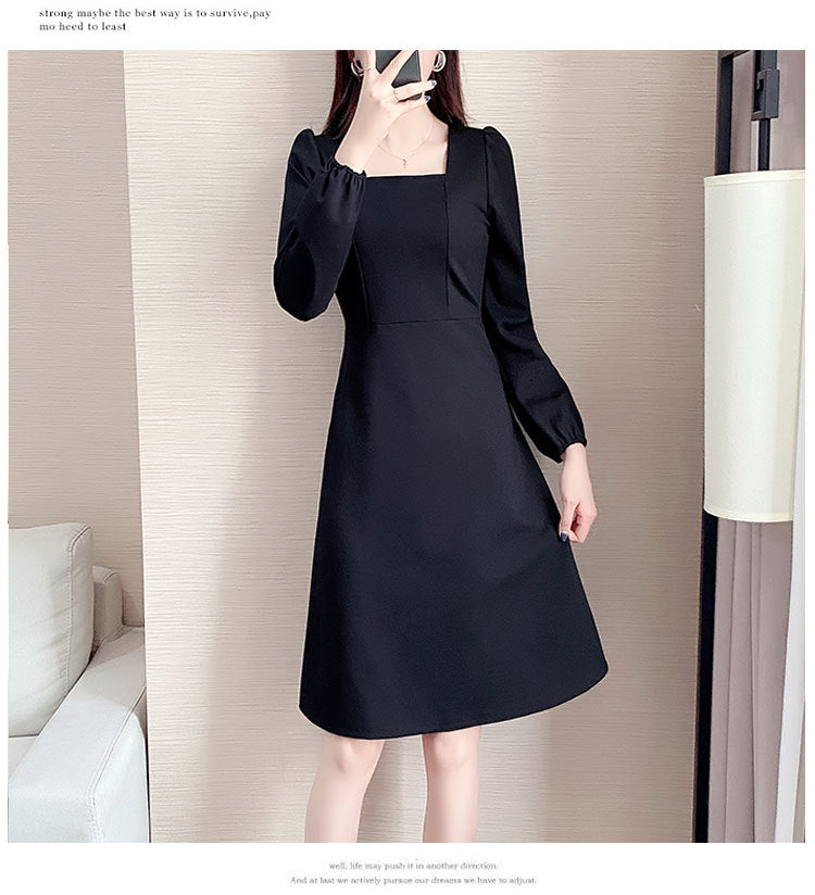 Plus Size Korean Work A Line Long Sleeve Dress Pluspreorder