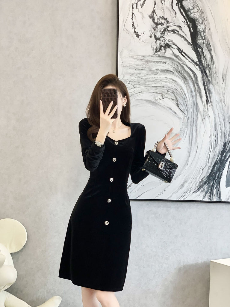 Korean velvet dress online