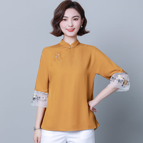 Plus Size Modern Cheongsam Top