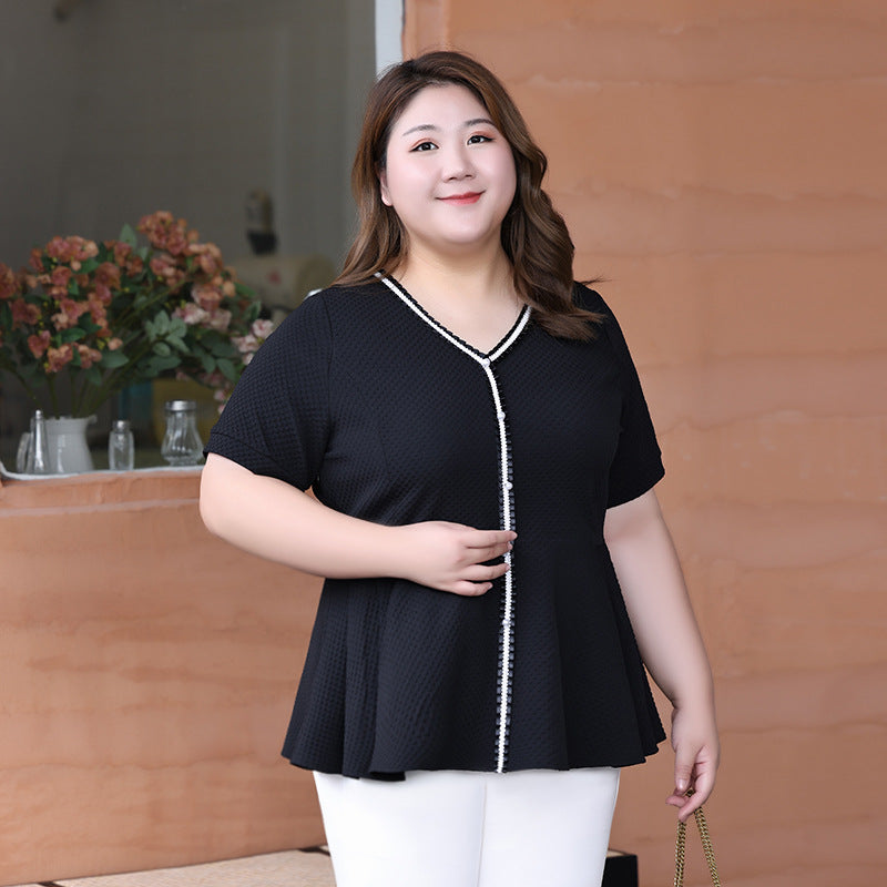 Plus size v neck blouse sale