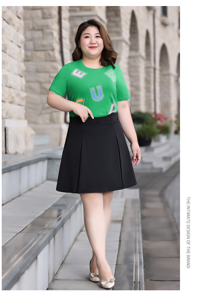 Plus size new arrivals pleated skirt 7xl