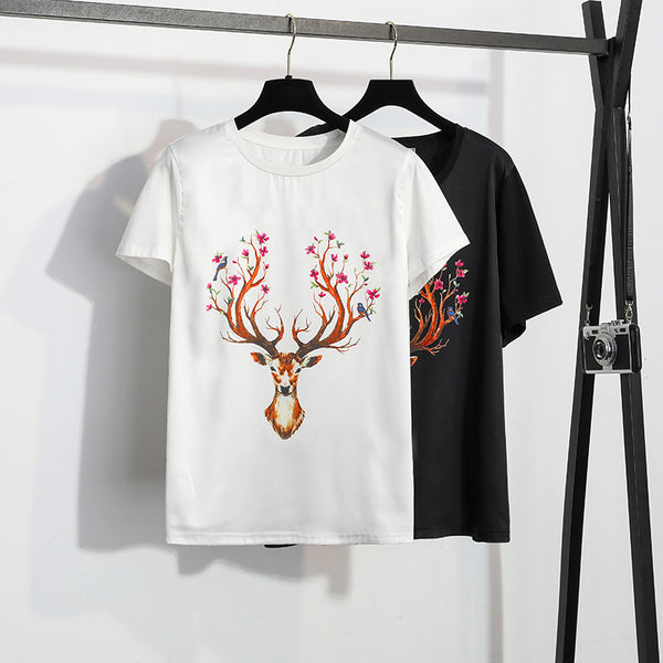 Plus Size Contrast Fabric Graphic Blouse