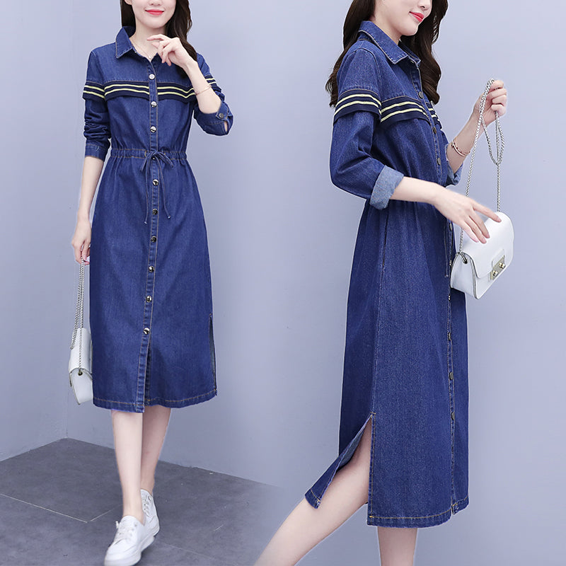 Plus Size Denim Midi Shirt Dress – Pluspreorder