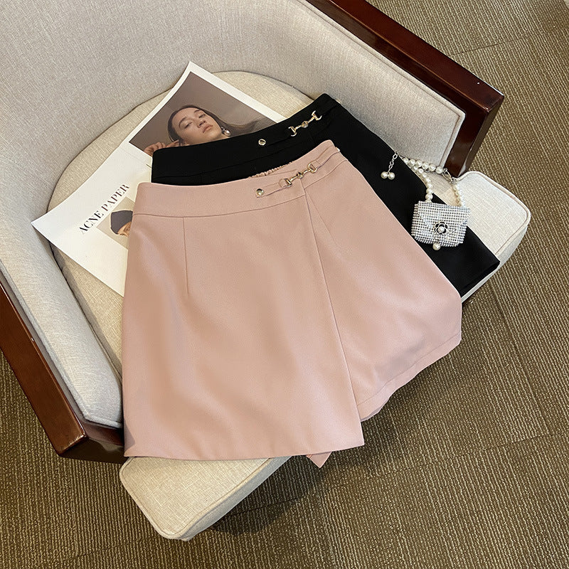 Plus Size Chain Wrap Skorts
