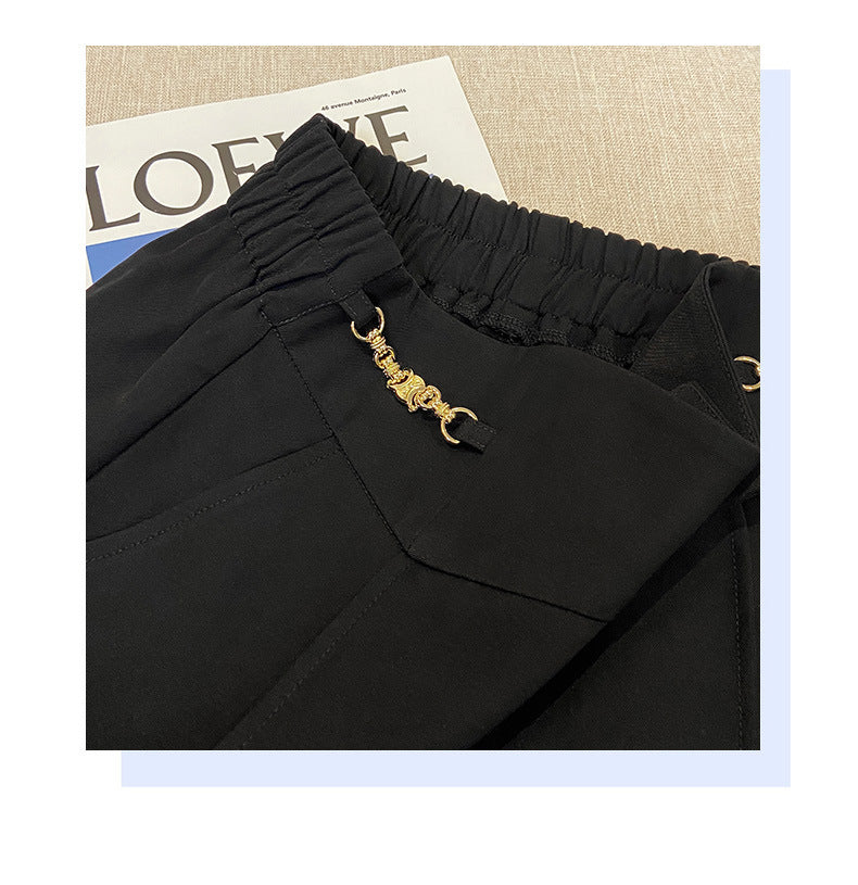 Plus Size Chain Waist Gold Buttons Dressy Shorts Pluspreorder
