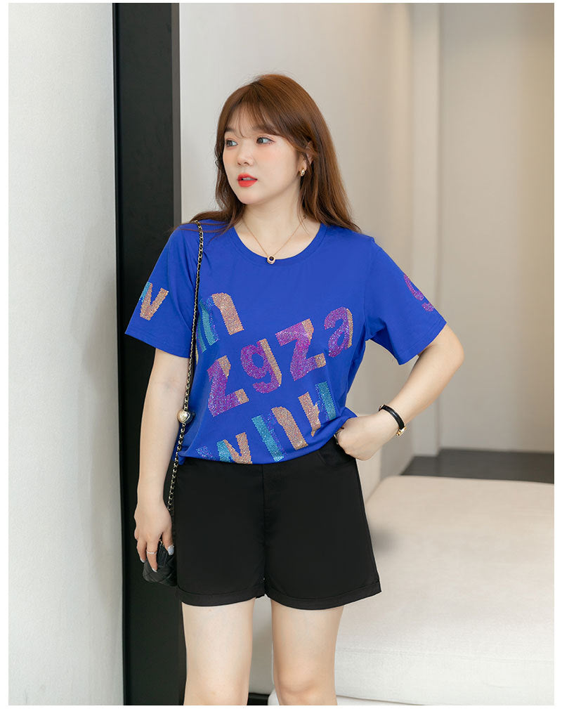 XL 7XL Plus Size Words Embellished T Shirt EXTRA BIG SIZE Pluspreorder