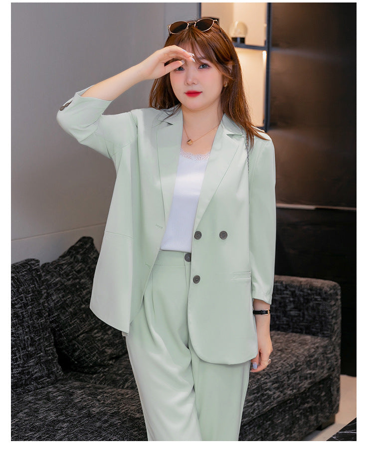 Plus size green pantsuit clearance
