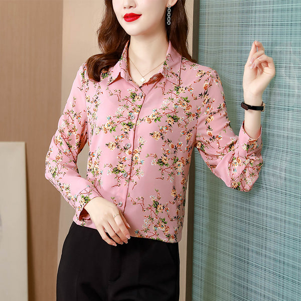 Plus Size Floral Print Shirt Blouse