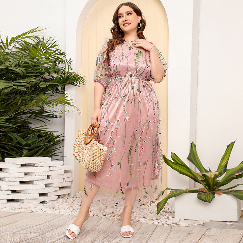 Plus Size Floral Embroidery Formal Evening Dress Pluspreorder Plus Size Floral Embroidery Formal Evening Dress Pluspreorder