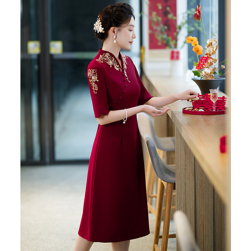 Gold cheongsam dress sale