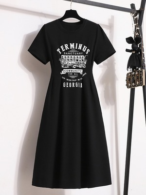 Plus Size Graphic T Shirt Midi Dress