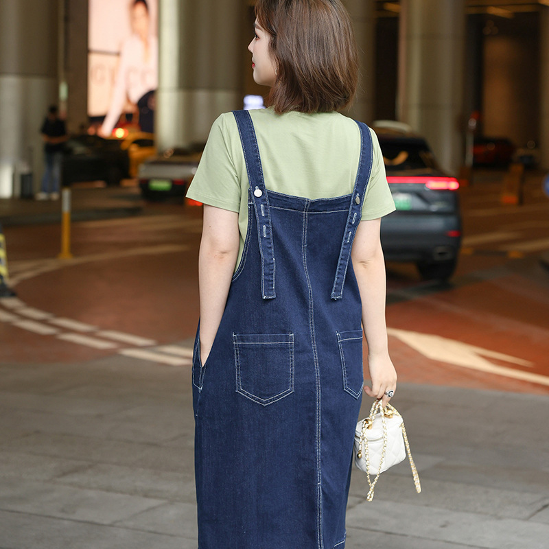 Plus Size Green T Shirt And Dungaree Dress Set EXTRA BIG SIZE