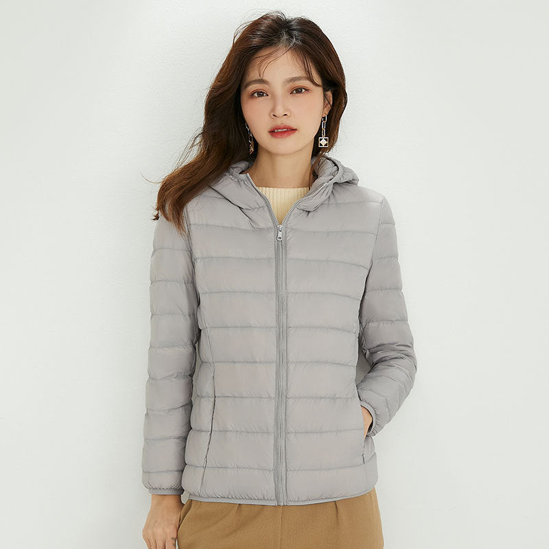 Plus Size Hooded Lightweight Down Jacket
