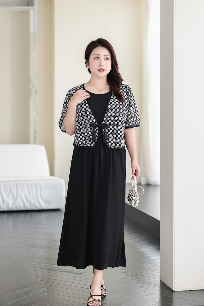 Plus Size Jacket Look Midi Dress (Extra Big Size) Pluspreorder Plus Size Jacket Look Midi Dress (Extra Big Size) Pluspreorder
