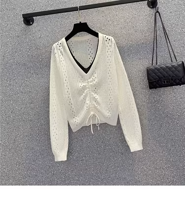 Plus Size Knit Scrunch Long Sleeve Sweater Top