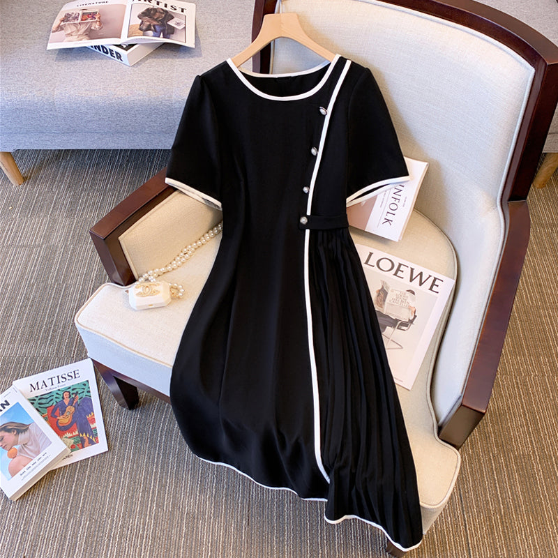 Plus Size Korean Black Pleat Work Dress Pluspreorder Plus Size Korean Black Pleat Work Dress Pluspreorder