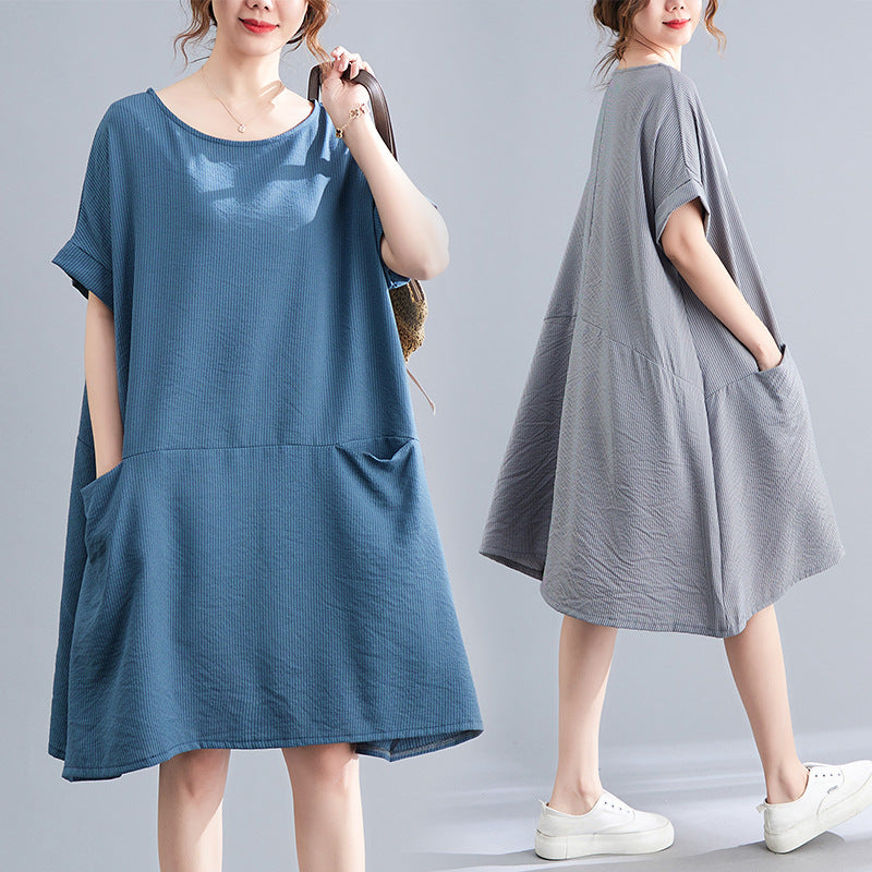 Plus Size Pockets Shift Dress Pluspreorder
