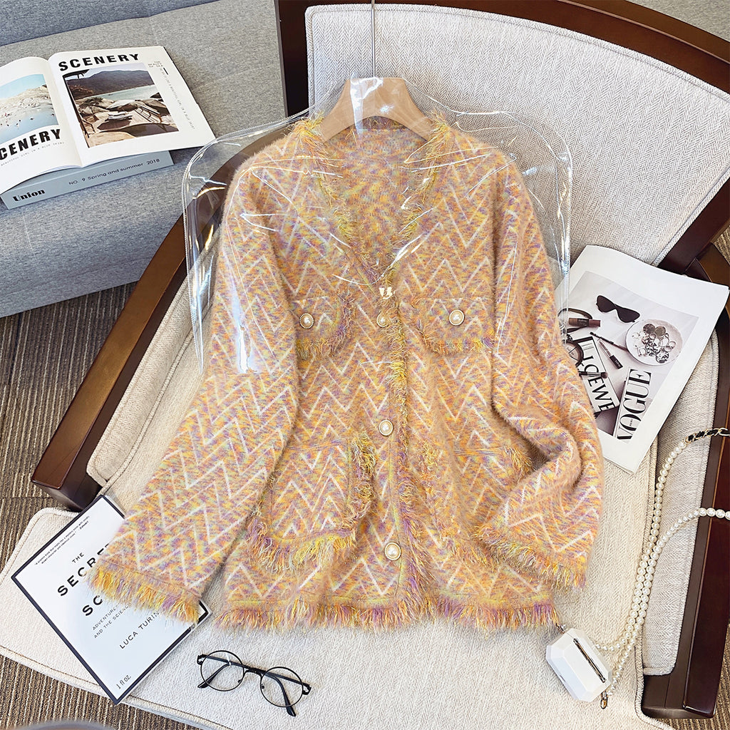 Plus Size Korean Fuzzy Chanelesque Jacket Pluspreorder