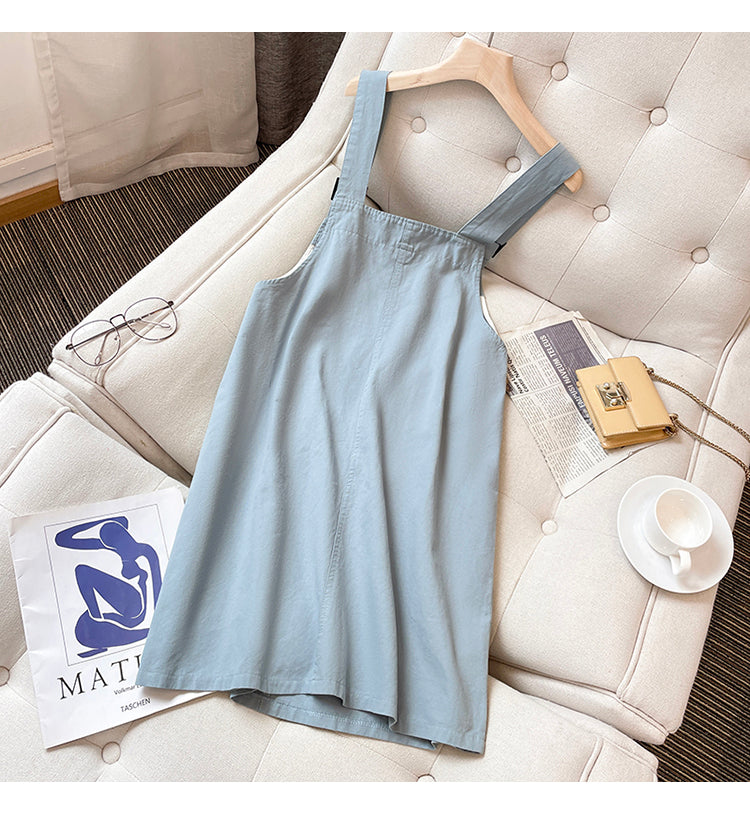 dungaree dress with off shoulder top Plus Size Korean Hearts Shirt Blouse and Dungaree Dress Set – Pluspreorder