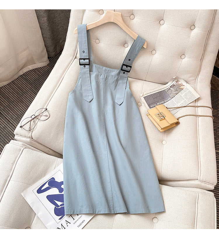 Plus Size Korean Hearts Shirt Blouse and Dungaree Dress Set – Pluspreorder