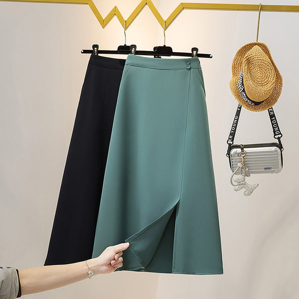 Plus Size A Line Midi Skirt