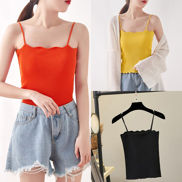 Plus Size Scallop Knit Camisole Top