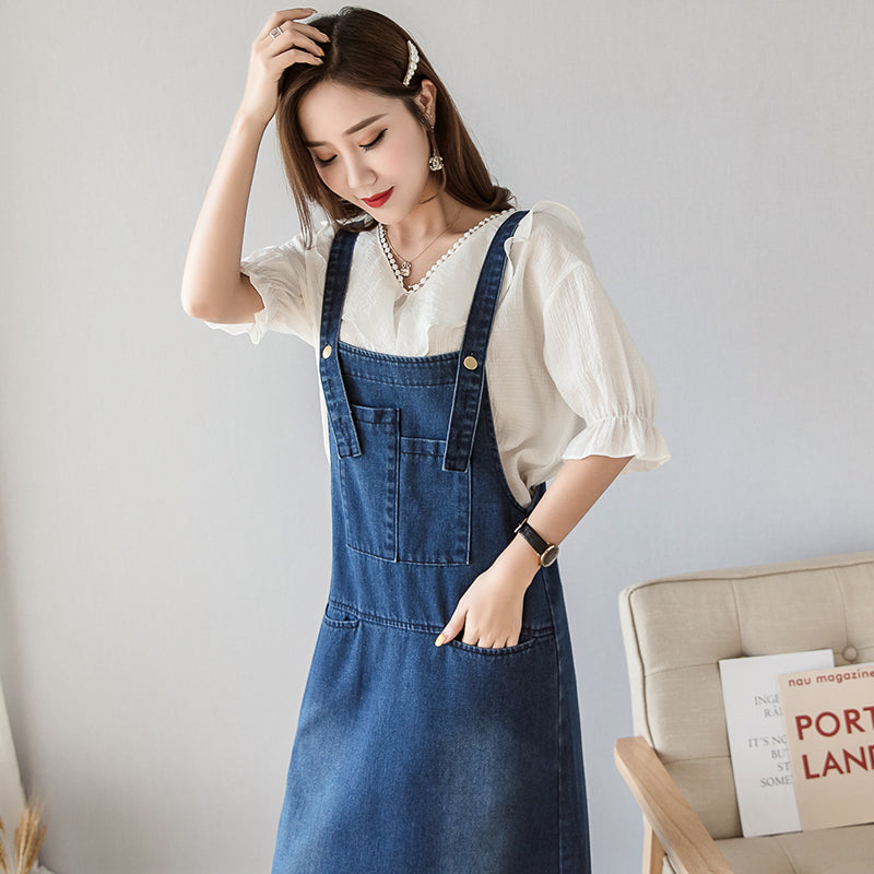 Plus Size Denim Suspender Midi Dress Pluspreorder Plus Size Denim Suspender Midi Dress Pluspreorder