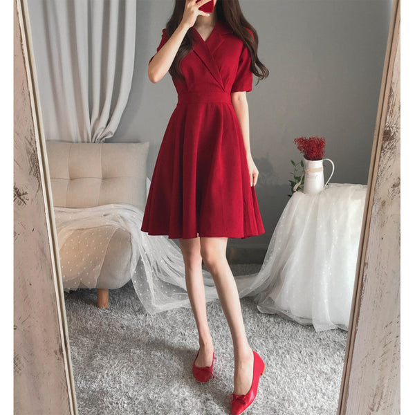 Plus Size Korean Wrap Swing Dress