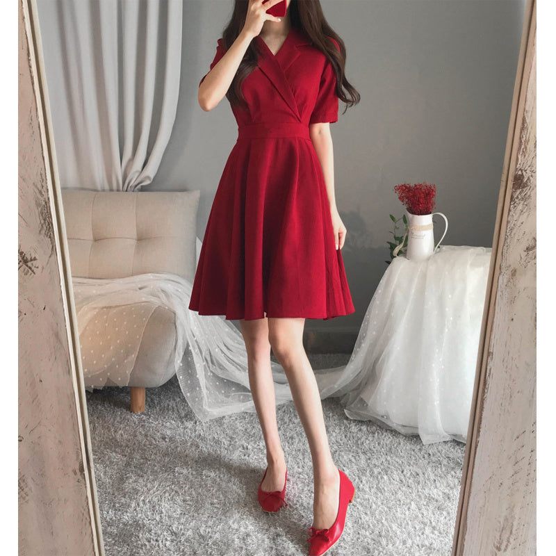 Plus Size Korean Wrap Swing Dress  Pluspreorder
