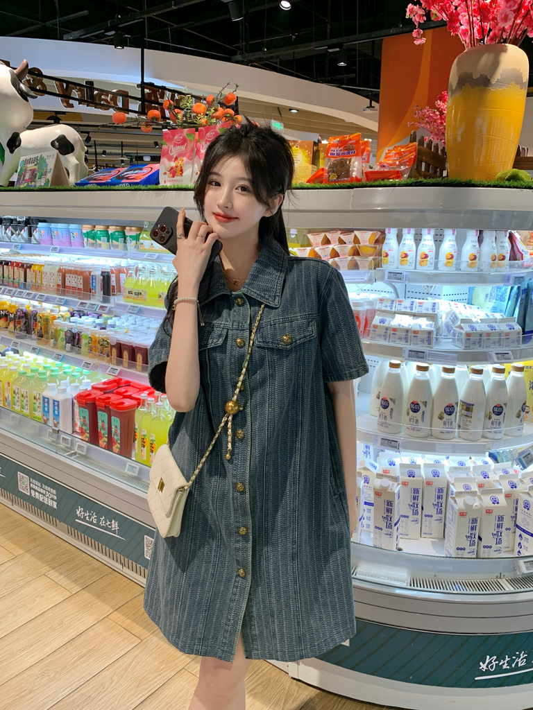 Plus Size Korean Denim Shirt Dress – Pluspreorder
