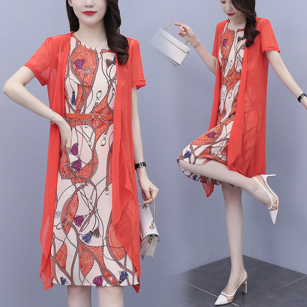 Plus Size Mock 2 Piece Dress