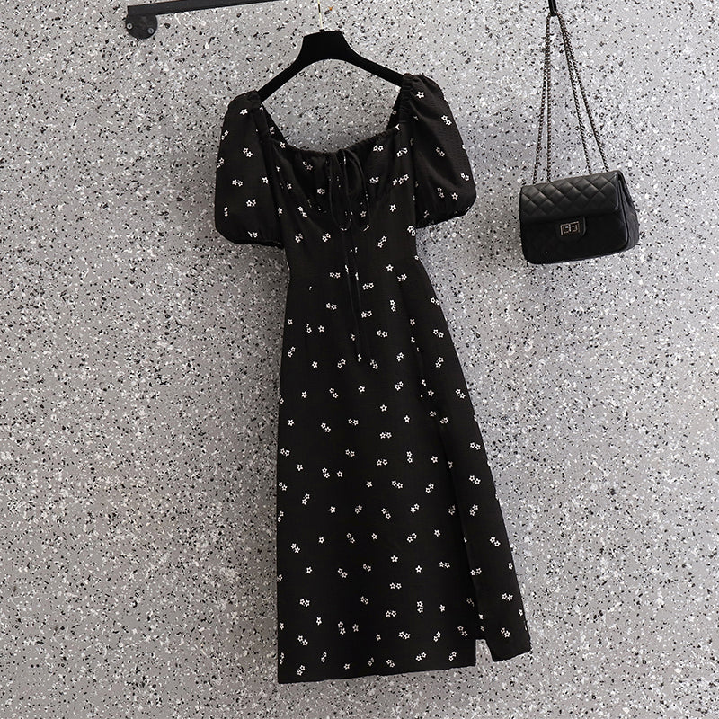 midi dress shopee Plus Size Korean Square Neck Floral Midi Dress – Pluspreorder